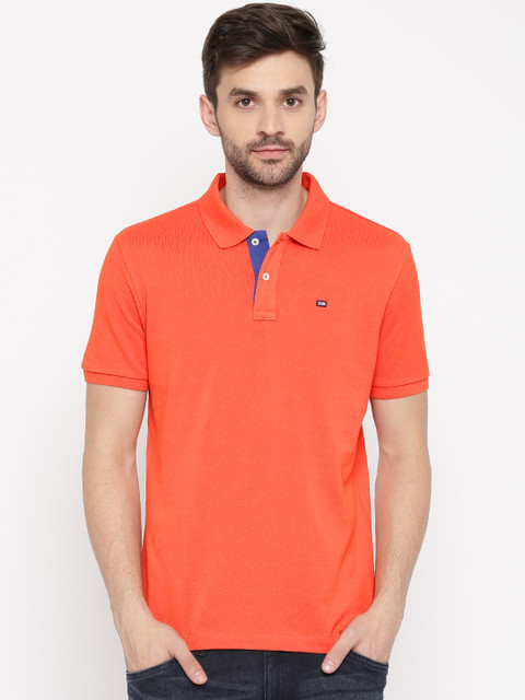 

Arrow Sport Men Orange Solid Polo Collar T-shirt
