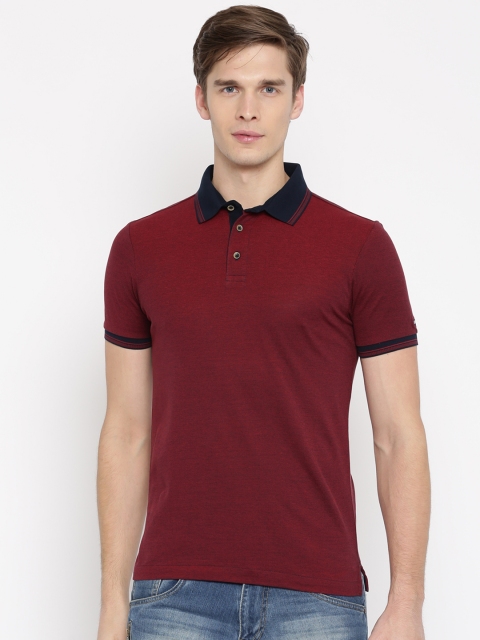 

Arrow Sport Men Red Solid Polo Collar T-shirt