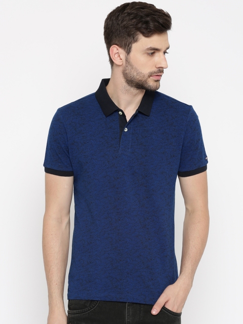 

Arrow Sport Men Blue Printed Polo Collar T-shirt