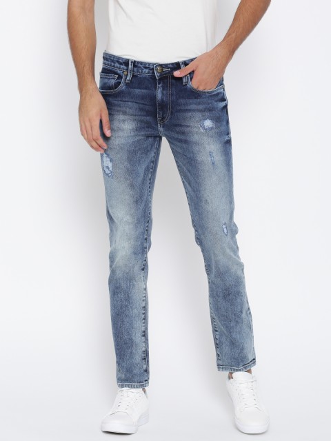 

Ed Hardy Men Blue Mid-Rise Slim Fit Low Distressed Stretchable Jeans