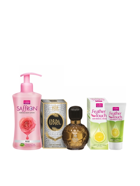 

VI-JOHN Set Of 3 Beauty Gift Kit(Hair Remover Lime,Body Lotion Rose,Perfume Cobra 60ml), Multi