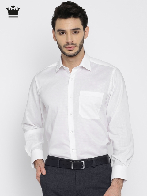 

Louis Philippe Men White Classic Fit Self-Design Formal Shirt
