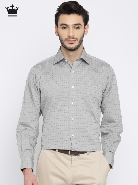 

Louis Philippe Men Grey Classic Regular Fit Self-Design Formal Shirt