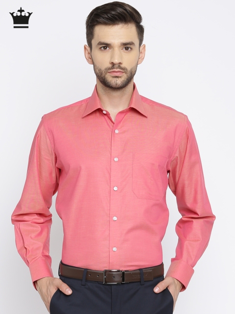 

Louis Philippe Men Pink Classic Regular Fit Self-Design Formal Shirt