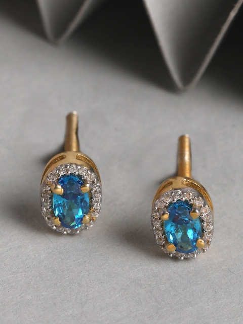 

Clara Gold-Toned & Blue Contemporary Studs Earrings