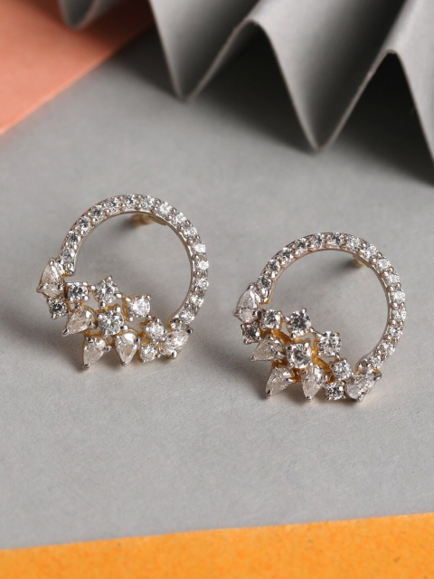 

Clara Gold-Toned & White CZ Studded Gold-Plated 925 Sterling Silver Studs Earrings