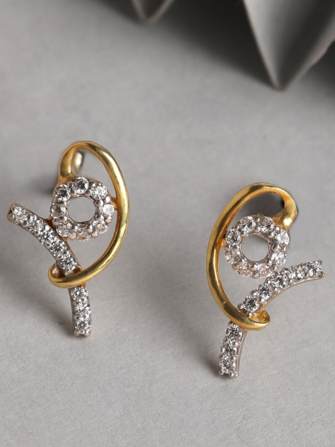 

Clara Gold-Toned & White CZ Studded Gold-Plated 925 Sterling Silver Studs Earrings