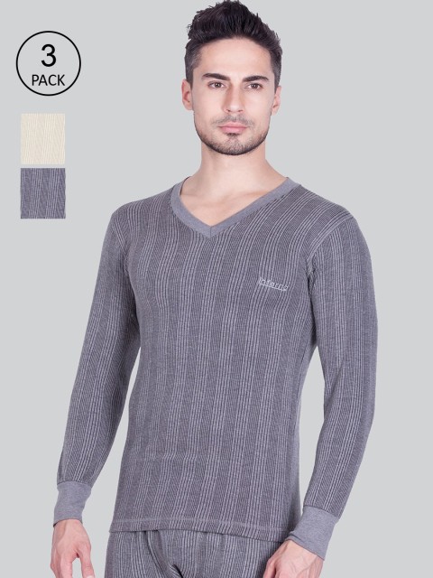 

INFERNO Men Pack Of 3 Assorted Thermal Tops, White