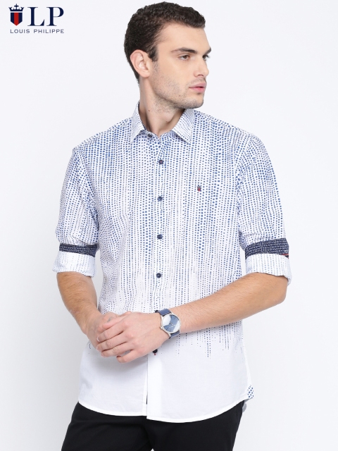 

Louis Philippe Sport Men Blue & White Jermyn Tailored Fit Printed Casual Shirt