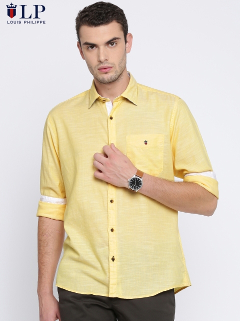 

Louis Philippe Sport Men Yellow Jermyn Tailored Fit Solid Casual Shirt