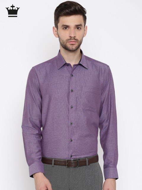 

Louis Philippe Men Purple Slim Fit Self Design Formal Shirt