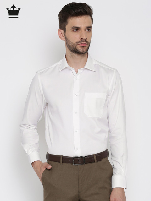 

Louis Philippe Men White Regular Fit Self-Design Formal Shirt