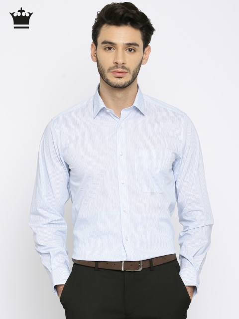 

Louis Philippe Men Blue Slim Fit Striped Formal Shirt