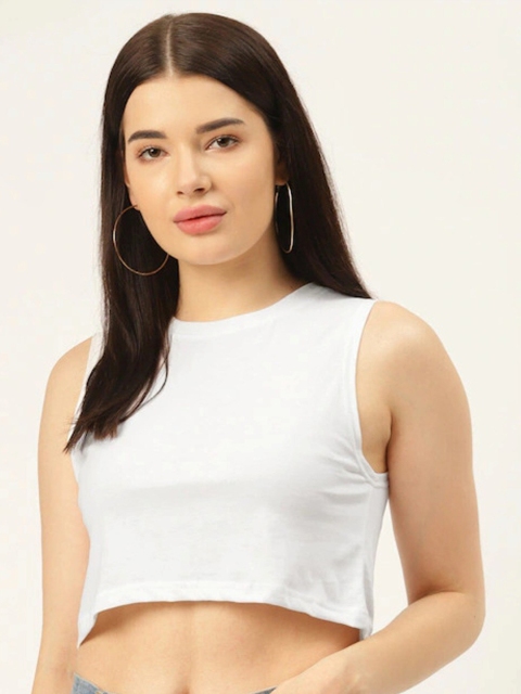 

Rodzen Women White Pure Cotton T-shirt