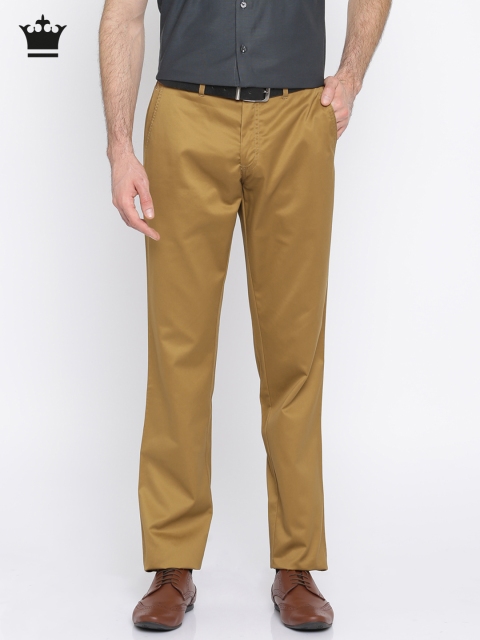 

Louis Philippe Men Khaki Regular Fit Solid Formal Trousers