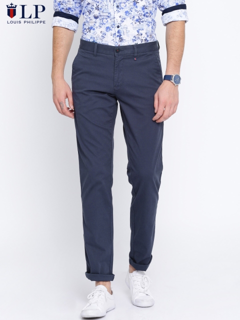 

Louis Philippe Sport Men Navy Steven Slim Fit Self Design Chinos, Navy blue