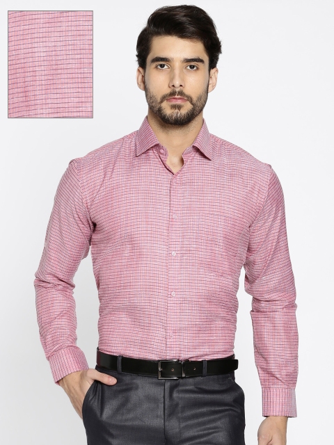 

RG DESIGNERS Men Pink Slim Fit Checked Formal Shirt