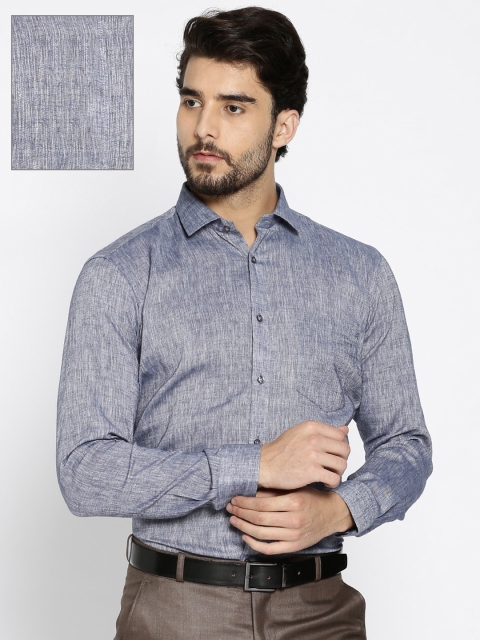 

RG DESIGNERS Men Blue Slim Fit Self Design Formal Shirt
