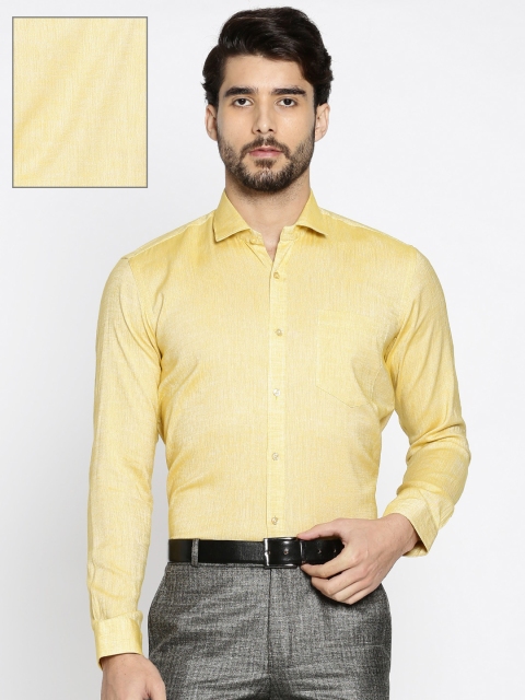 

RG DESIGNERS Men Yellow Slim Fit Solid Formal Shirt