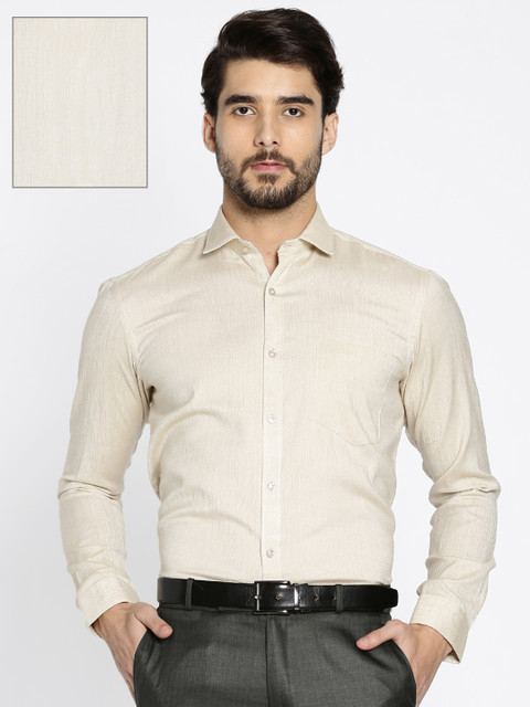 

RG DESIGNERS Men Beige Slim Fit Solid Formal Shirt