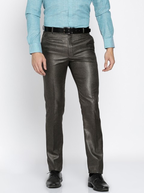 

RG DESIGNERS Men Brown Pencil Slim Fit Formal Trousers
