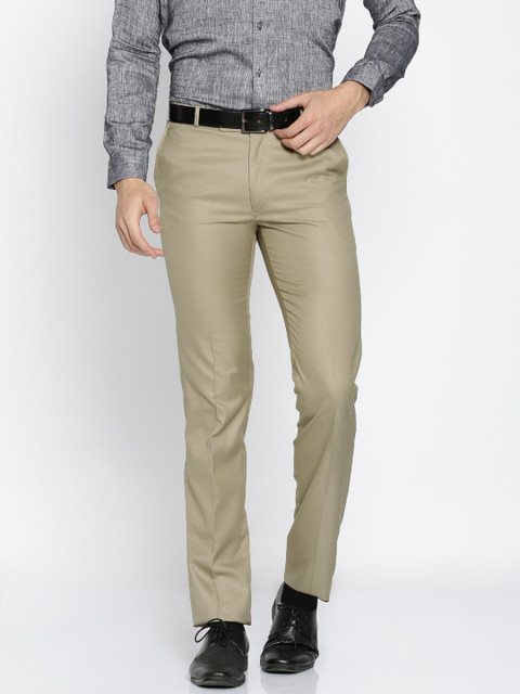 

RG DESIGNERS Men Beige Slim Fit Solid Formal Trousers