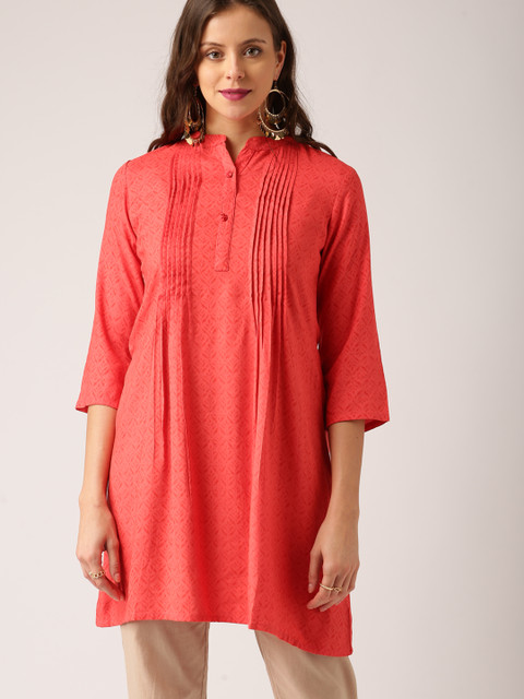

IMARA Women Pink Printed A-Line Kurta