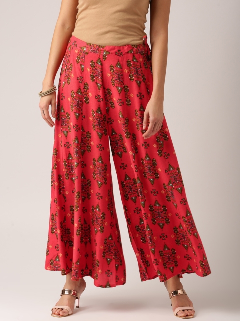 

IMARA Women Pink Flared Printed Palazzos