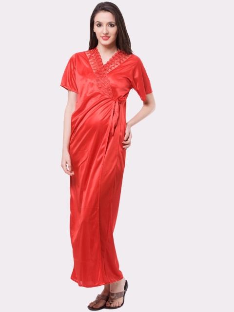 

Fasense Red Wrap Maxi Nightdress