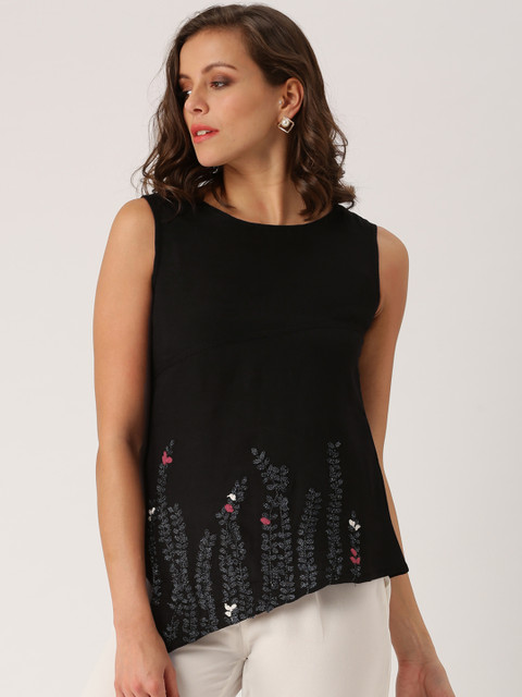 

IMARA by Women Black Self-Design Top