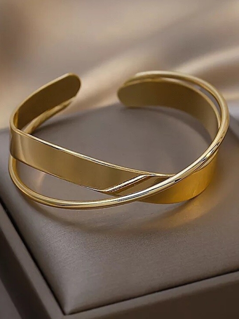 

CHOCOZONE Women Gold-Toned Brass Gold-Plated Bangle-Style Bracelet