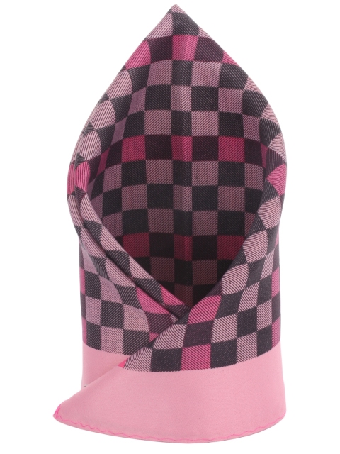 

Alvaro Castagnino Pink Checked Pocket Square