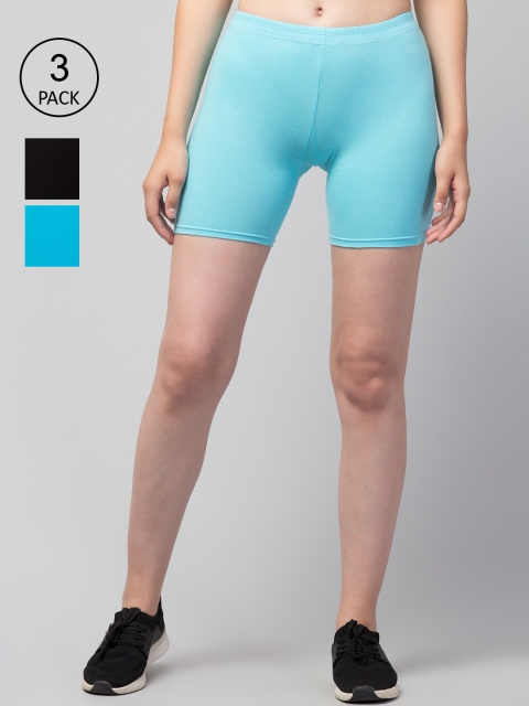 

Apraa & Parma Women Turquoise Blue Slim Fit Cycling Shorts