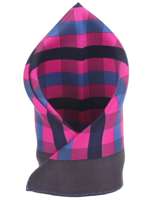 

Alvaro Castagnino Pink & Black Checked Pocket Square