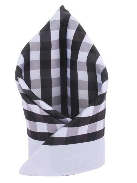 

Alvaro Castagnino White & Black Checked Pocket Square
