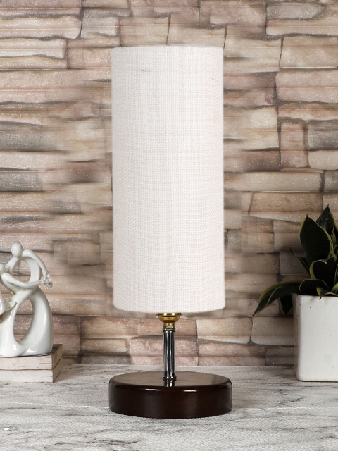 

Devansh Off White & Brown Jute Table Lamp With Wood Base