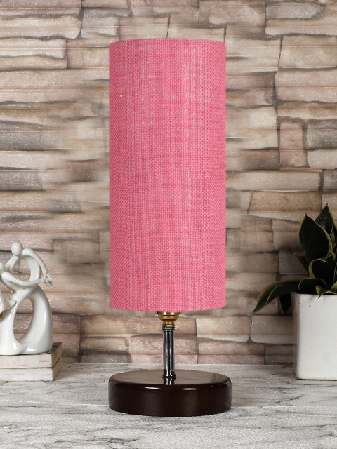 

Devansh Pink Jute Table Lamp With Wood Base