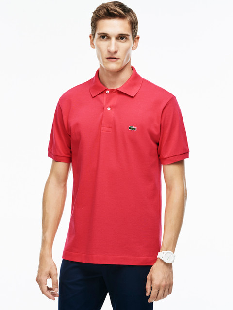 

Lacoste Men Pink Solid Loose Fit Polo