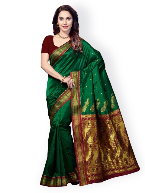 

Ishin Green Woven Design Art Silk Saree