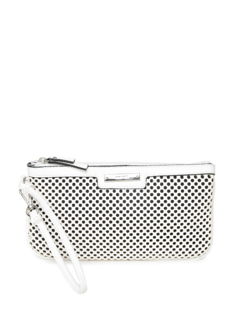 

Nine West White & Black Cut-Work Clutch with Wrist Loop