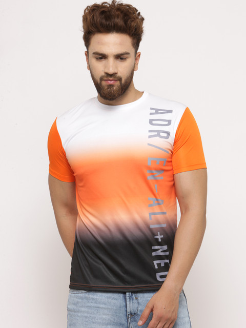 

Ajile by Pantaloons Men Orange Dyed Round Neck T-shirt