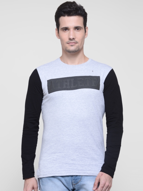 

Ajile by Pantaloons Men Grey Melange Printed Round Neck T-shirt