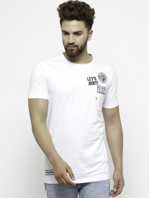 

SF JEANS by Pantaloons Men White Printed Round Neck T-shirt