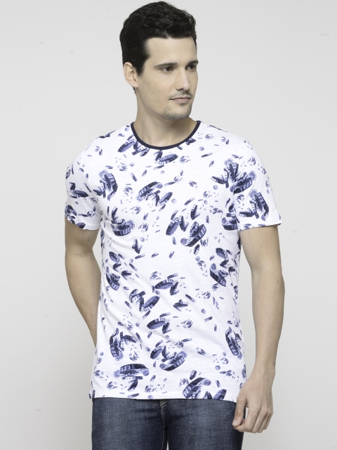 

SF JEANS by Pantaloons Men White & Blue Printed Round Neck T-shirt