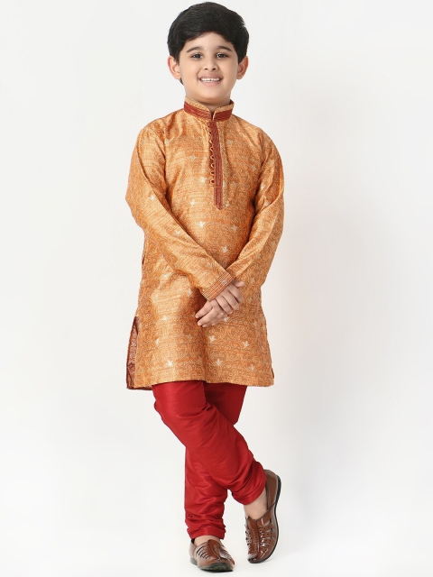 

Pro-Ethic STYLE DEVELOPER Boys Orange Printed Kurta with Churidar