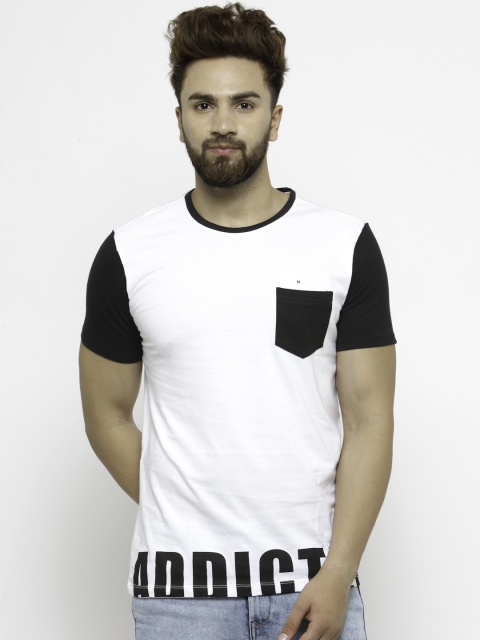 

SF JEANS by Pantaloons Men White Printed Round Neck T-shirt