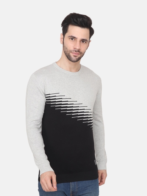 

Albion Men Black & Grey Colourblocked Colourblocked Pullover