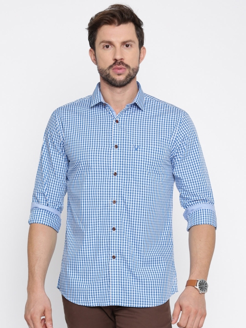 

Allen Solly Men Blue & White Slim Fit Checked Casual Shirt