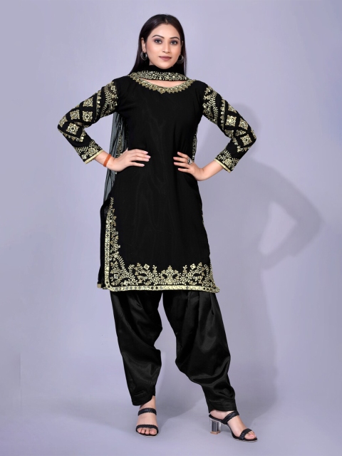 

kasee Black Embellished Georgette Sheath Maxi Dress