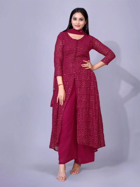 

kasee Red Georgette Maxi Dress